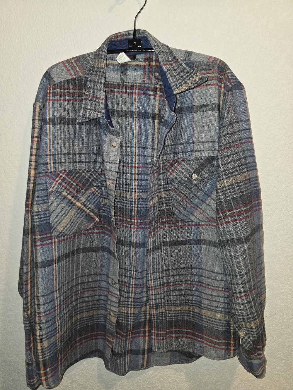 Vintage Made in USA Wool Blend Plaid Flannel Overshirt - Size Large